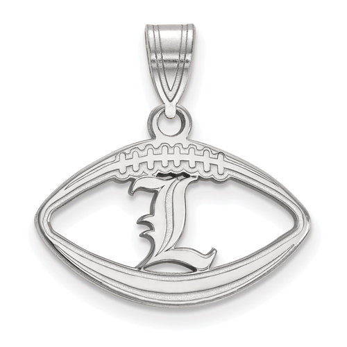 Sterling Silver 3/4in University of Louisville L Football Pendant