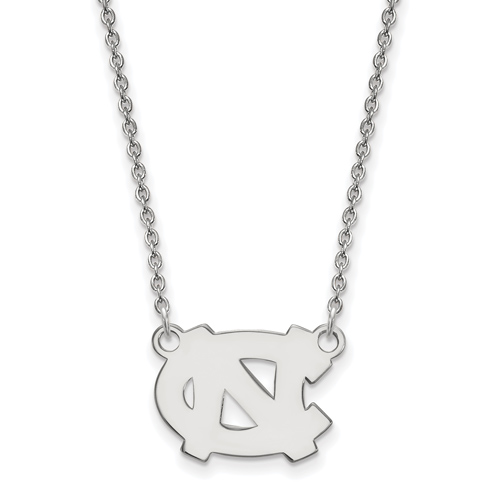 University of North Carolina NC Pendant with 18in Chain 14k White Gold