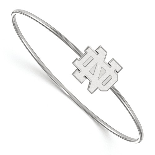 Sterling Silver 7in University of Notre Dame Slip on Wire Bangle