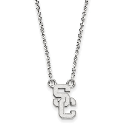 Sterling Silver Small University of Southern California SC Necklace