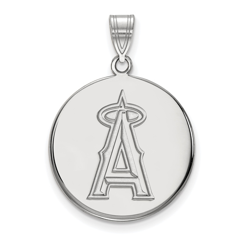 Sterling Silver 3/4in Round Los Angeles Angels Pendant
