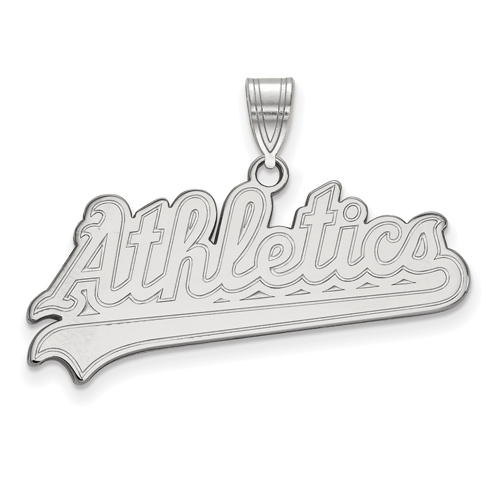 Sterling Silver 1in Oakland Athletics Script Pendant