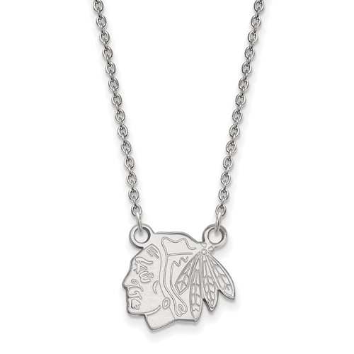 Chicago Blackhawks Pendant on Necklace 14k White Gold