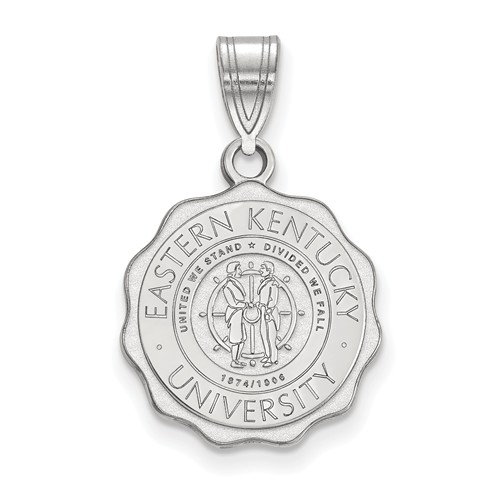 Eastern Kentucky University Crest Pendant 5/8in Sterling Silver