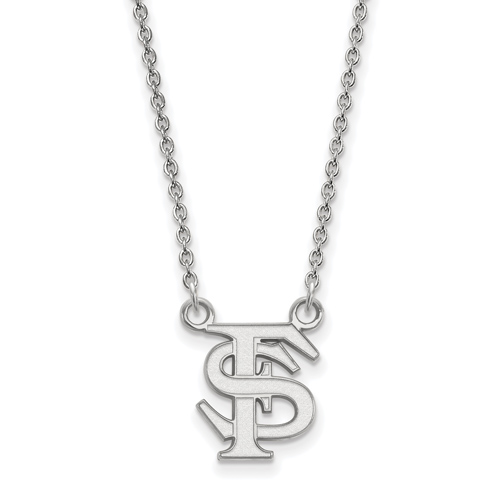 Florida State University FS Small Necklace 10k White Gold