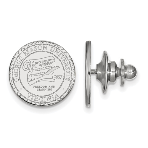 14k White Gold George Mason University Seal Lapel Pin