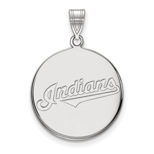 14k White Gold 3/4in Cleveland Indians Pendant