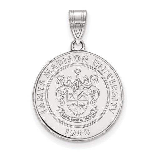 Sterling Silver 3/4in James Madison University Crest Pendant