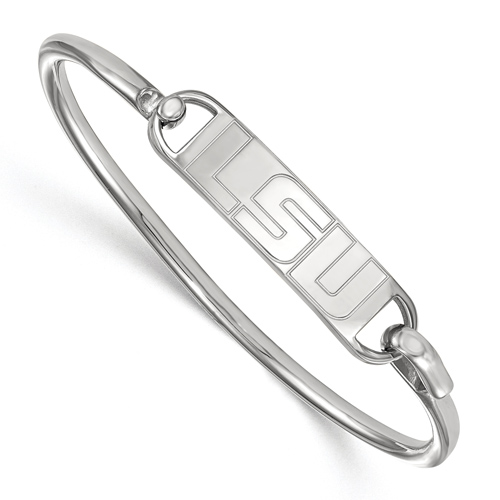 Sterling Silver 6in Louisiana State University Bangle