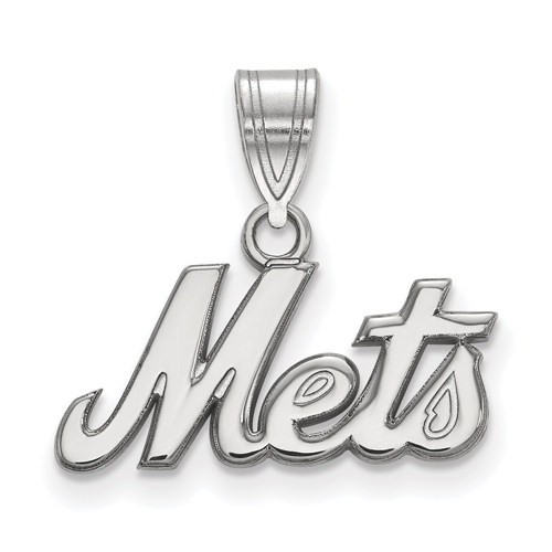 Sterling Silver 3/8in New York Mets Logo Pendant
