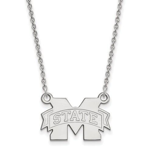 Mississippi State University Pendant on Necklace Sterling Silver