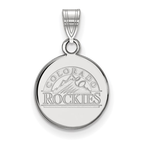 Sterling Silver 1/2in Round Colorado Rockies Pendant