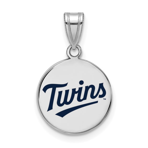 Sterling Silver 5/8in Minnesota Twins TC Enamel Pendant