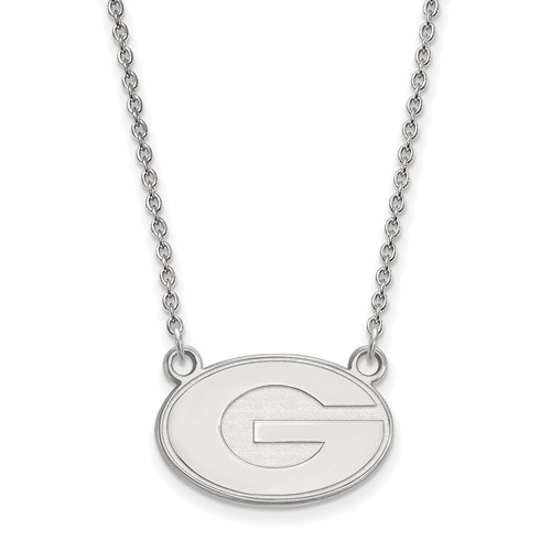 Sterling Silver 1/2in University of Georgia G Pendant with 18in Chain