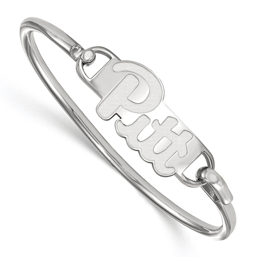 Sterling Silver 8in University of Pittsburgh Bangle Bracelet