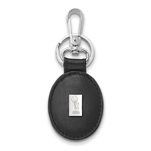 Sterling Silver Golden State Warriors 2017 Champs Leather Key Chain