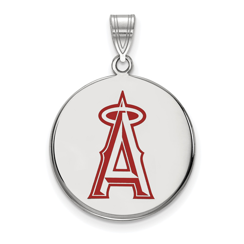 Sterling Silver 3/4in Los Angeles Angels Enamel Pendant