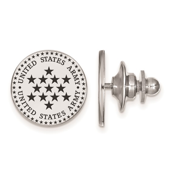 Sterling Silver United States Army Lapel Pin with 13 Stars