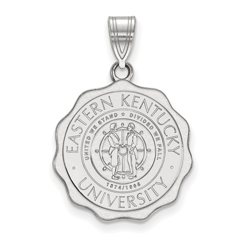 Eastern Kentucky University Crest Pendant 3/4in Sterling Silver