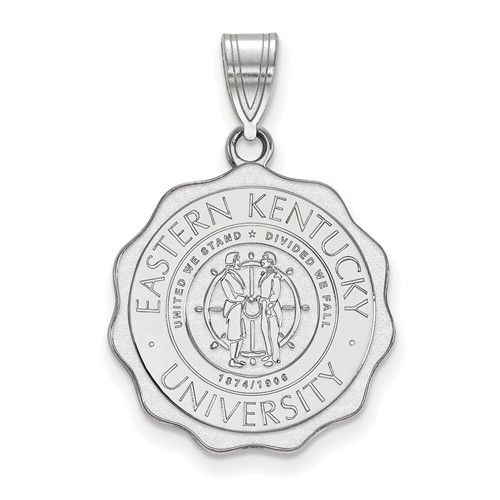 Eastern Kentucky University Crest Pendant 3/4in Sterling Silver SS016EKU