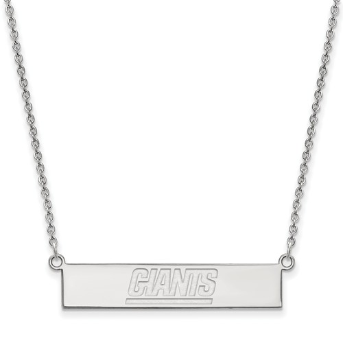 10k White Gold New York Giants Bar Necklace