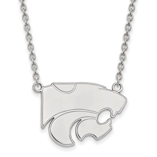 Kansas State University Wildcat Necklace 3/4in 10k White Gold