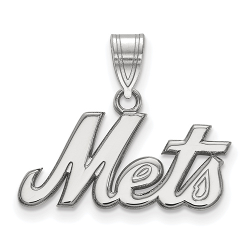 14kt White Gold 3/8in New York Mets Pendant