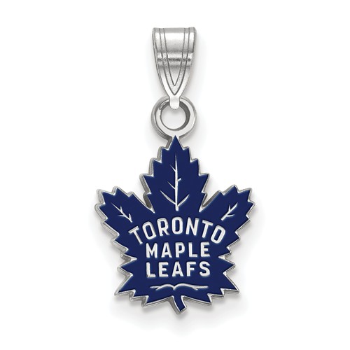 Sterling Silver Toronto Maple Leafs Enamel Pendant 1/2in