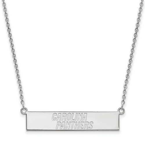 Sterling Silver Carolina Panthers Bar Necklace
