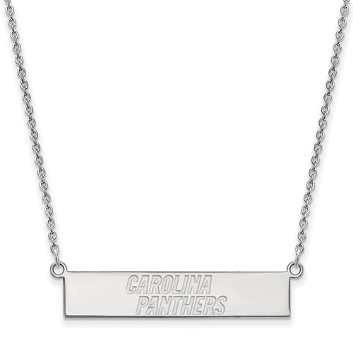 10k White Gold Carolina Panthers Bar Necklace 1W016PAN18