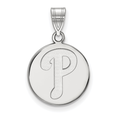 14kt White Gold 5/8in Philadelphia Phillies Logo Pendant