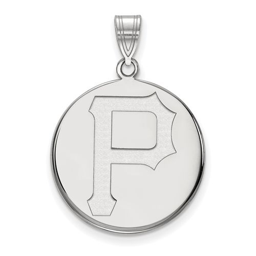 Sterling Silver 3/4in Pittsburgh Pirates Disc Pendant