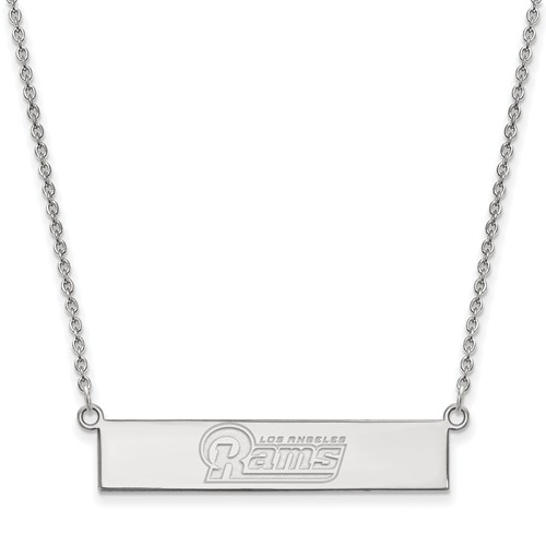 10k White Gold Los Angeles Rams Bar Necklace