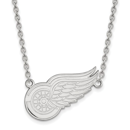 14k White Gold Detroit Red Wings Necklace