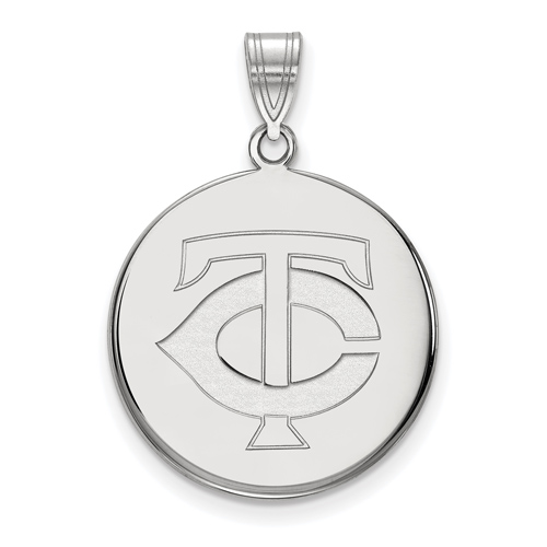 Sterling Silver 3/4in Minnesota Twins Pendant