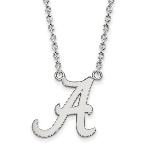 Sterling Silver University of Alabama A Logo Pendant with 18in Chain