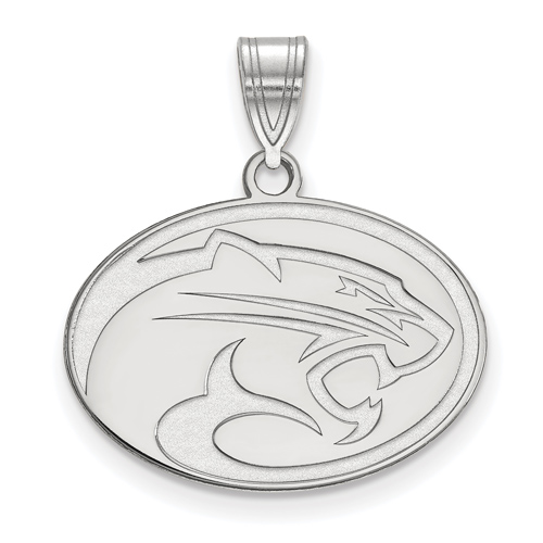 14kt White Gold 5/8in University of Houston Cougar Oval Pendant