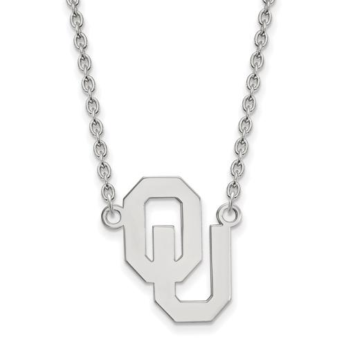 Sterling Silver University of Oklahoma OU Pendant with 18in Chain