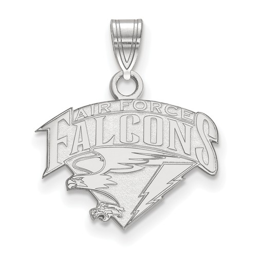 US Air Force Falcons Pendant 1/2in 14k White Gold