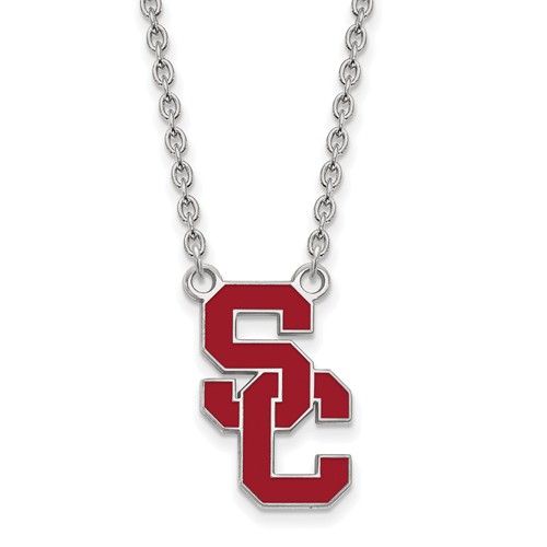 Sterling Silver University of Southern California Enamel Necklace