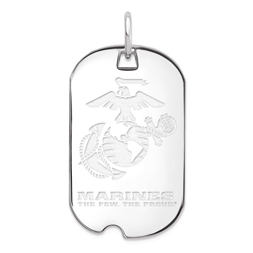 Sterling Silver U.S. Marine Corps Dog Tag Pendant