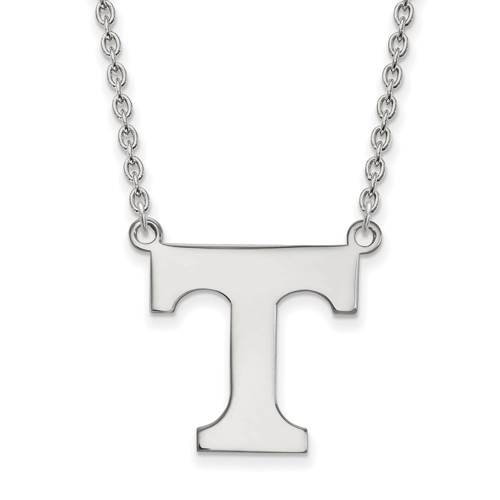 10kt White Gold University of Tennessee Logo Pendant with 18in Chain