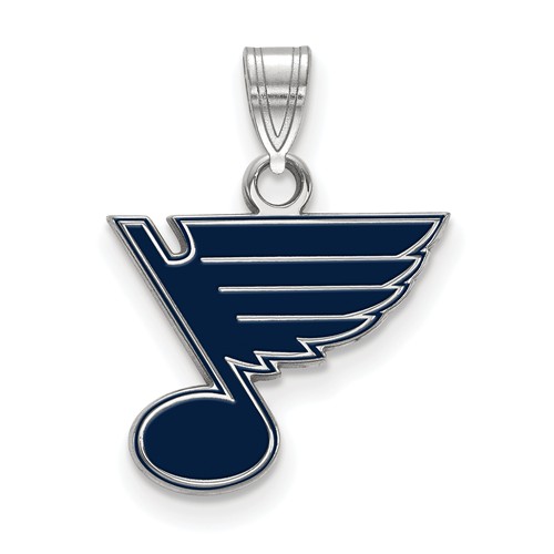 Sterling Silver 5/8in St. Louis Blues Enamel Pendant
