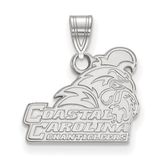 Sterling Silver Coastal Carolina University Chanticleers Pendant 1/2in