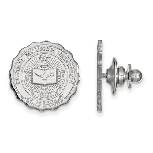 Central Michigan University Crest Lapel Pin Sterling Silver