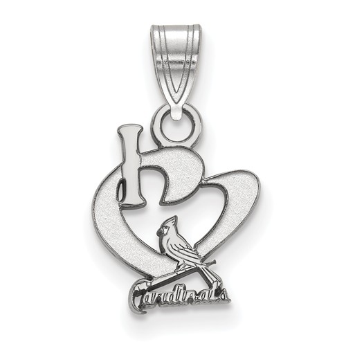 Sterling Silver 3/8in I Love St. Louis Cardinals Pendant