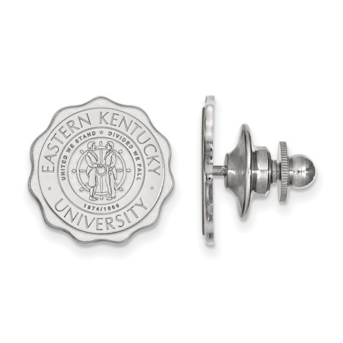 Eastern Kentucky University Crest Lapel Pin 14k White Gold 