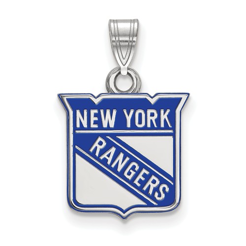 New York Rangers Enamel Charm 1/2in Sterling Silver