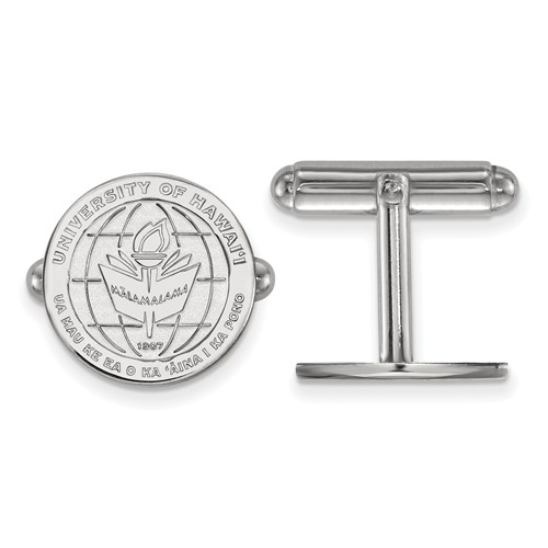 University of Hawaii Crest Cuff Links Sterling Silver