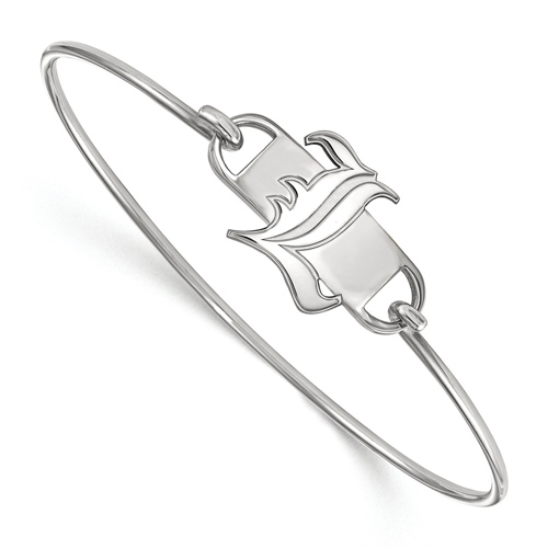 Sterling Silver 7in University of Louisville Small Center Wire Bangle